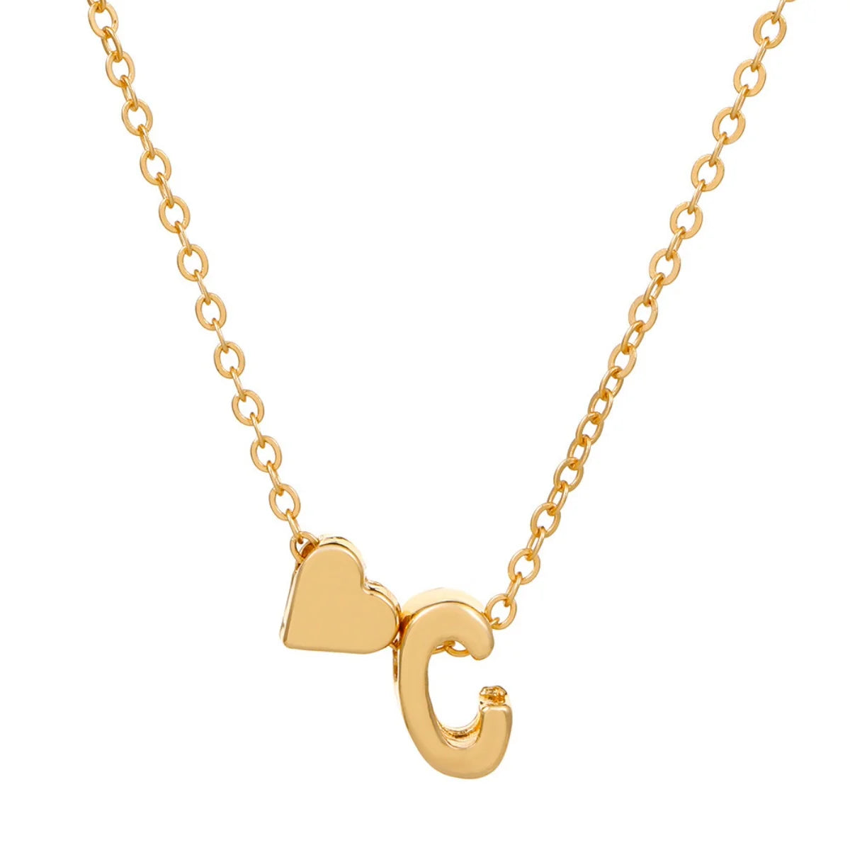 Initial 26 Letters Heart Necklace for Women