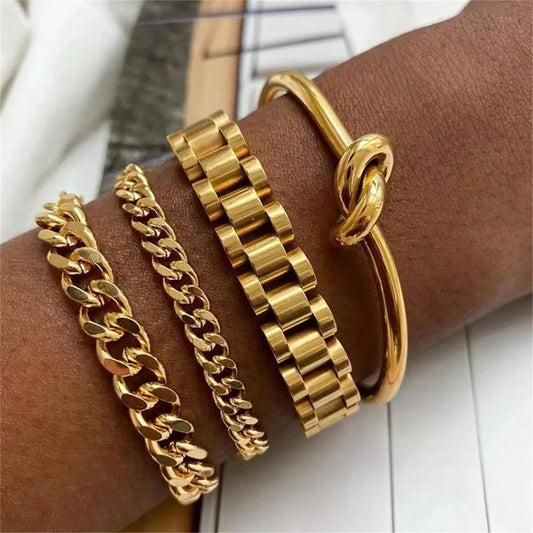 18K Gold Plated Stainless Steel Chain Bracelet