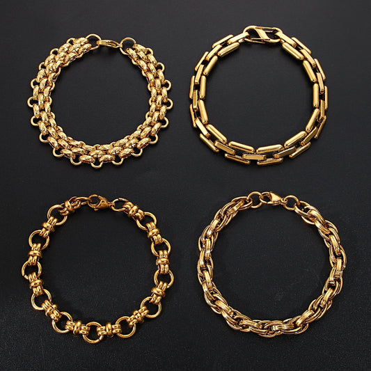 AENSOA Thick Chain Stainless Steel Bracelet