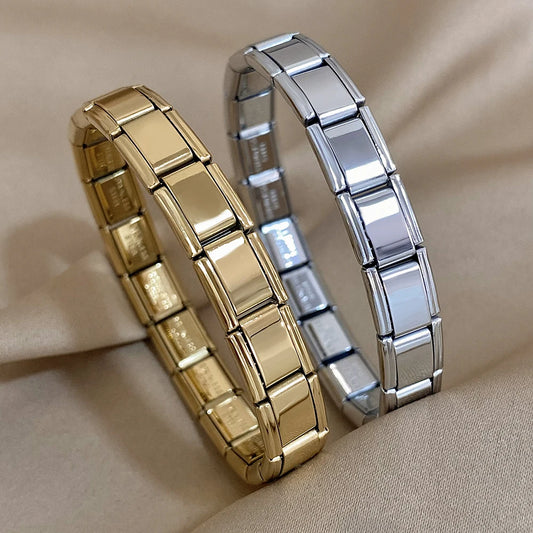 AENSOA Chunky Gold Color Stainless Steel Bracelet
