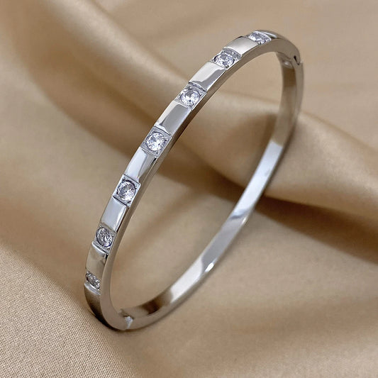 AENSOA Simple Classic Gold Plated Stainless Steel Bracelet