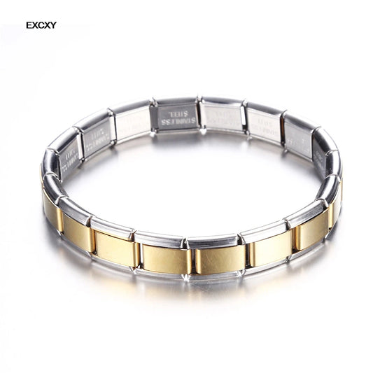 EXCXY 9MM Width Italian Elastic Charm Bracelet