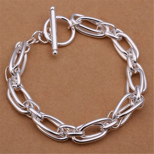 ALIZERO 925 Sterling Silver Noble Nice Chain Solid Bracelet