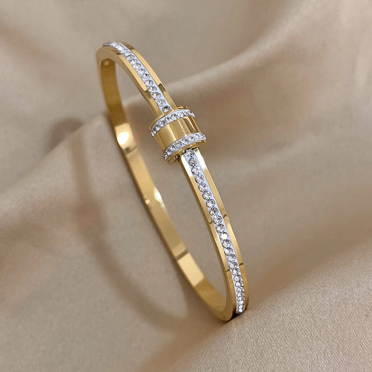 AENSOA 316L Stainless Steel Charm Geometric Bracelet