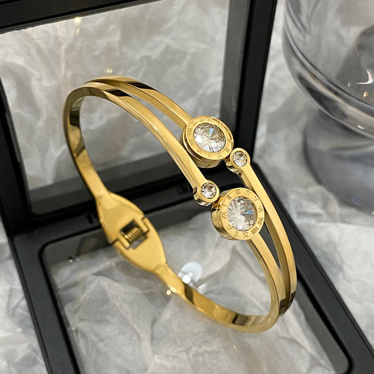AENSOA Trend Charm 18K Gold Plated Stainless Steel Bracelet