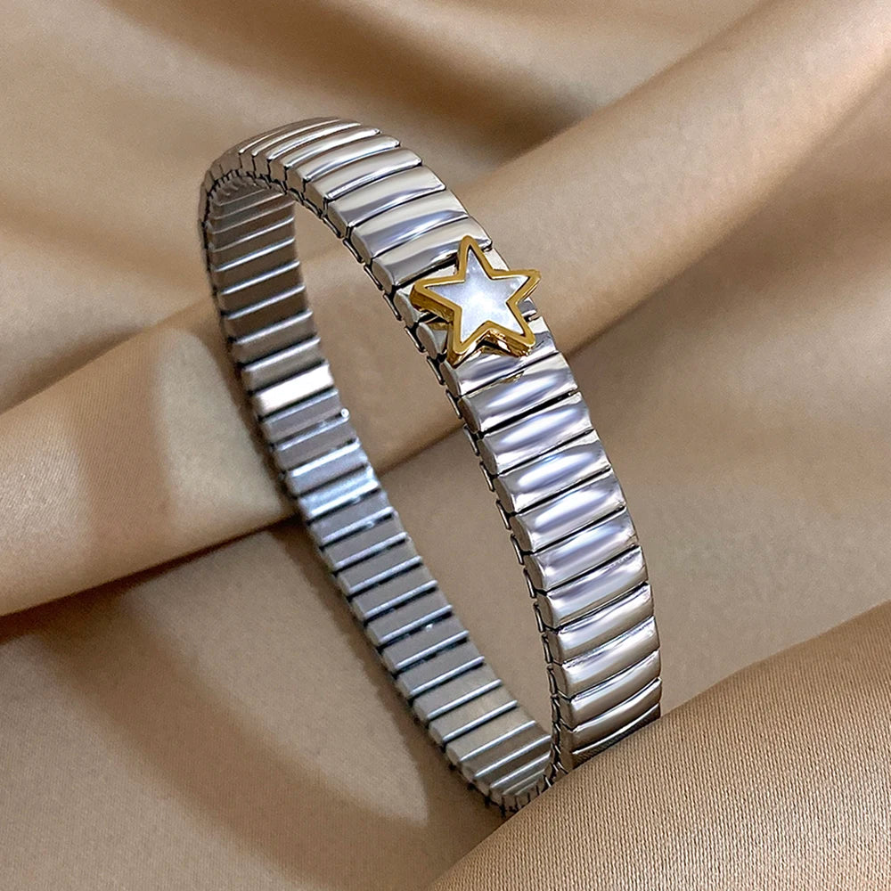 AENSOA Simple Elastic Stainless Steel Bracelet