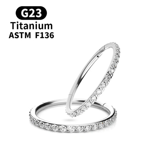 UHERA 18G/16G G23 F136 Titanium Round Earrings and Nose Ring Piercing