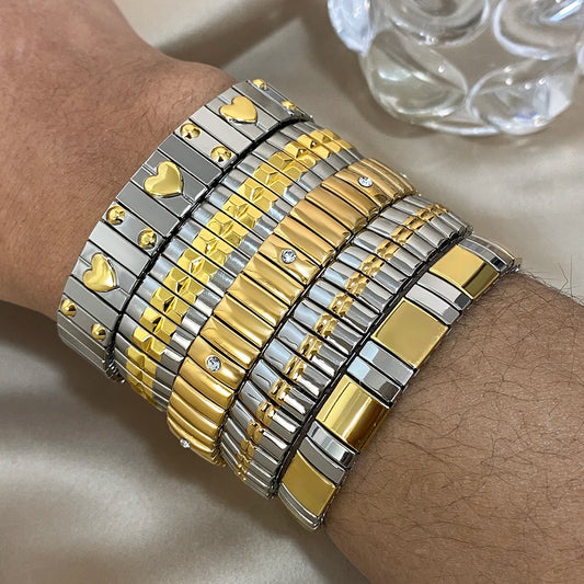 AENSOA Simple Elastic Stainless Steel Bracelet