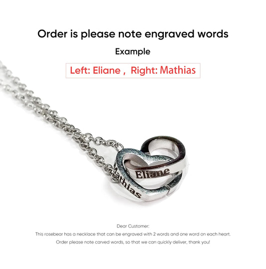 Eternal Rose Teddy Bear Gift Box with Necklace