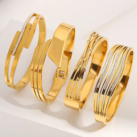 AENSOA 316L Stainless Steel Charm Geometric Bracelet