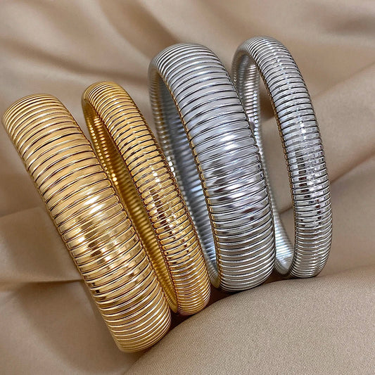 AENSOA Stainless Steel Simple Stretch Elastic Bracelet
