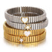 AENSOA Gold Color Stainless Steel Elastic Bracelet for Women