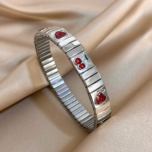 AENSOA Stainless Steel Elastic Bracelet Bangle for Women