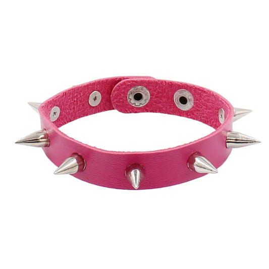 Fashion Spike Punk Faux Leather Bracelet