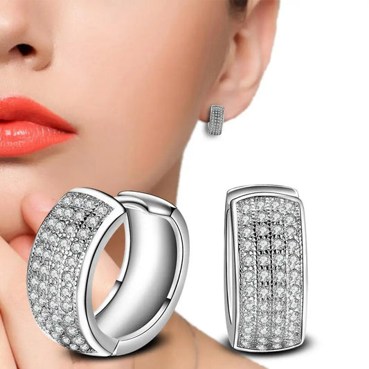 Korean Fashion Round Crystal Earrings