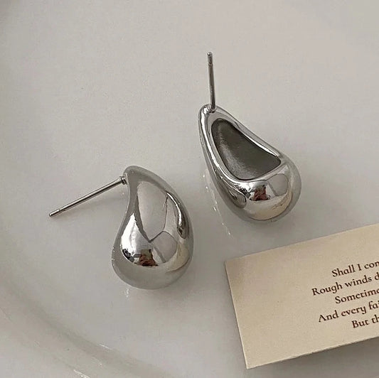 PONYKISS ET4280 925 Silver Needle Minimalist Waterdrop Stud Earrings