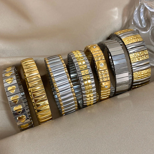 AENSOA Simple Elastic Stainless Steel Bracelet