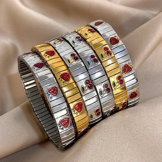 AENSOA Stainless Steel Elastic Bracelet Bangle for Women