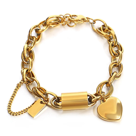 AENSOA Thick Chain Stainless Steel Bracelet