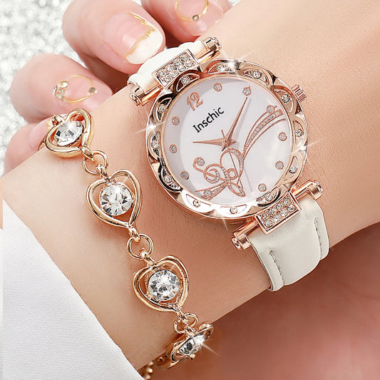 INSCHIC 6Pcs/Set Fashion Rhinestone Watch