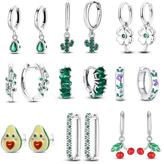 PANPOKI S925 Sterling Silver Hot Style Cherries Drop Earrings for Women