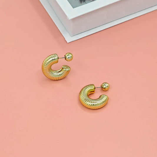 Fashionable C-Shaped Earrings with Unique Design