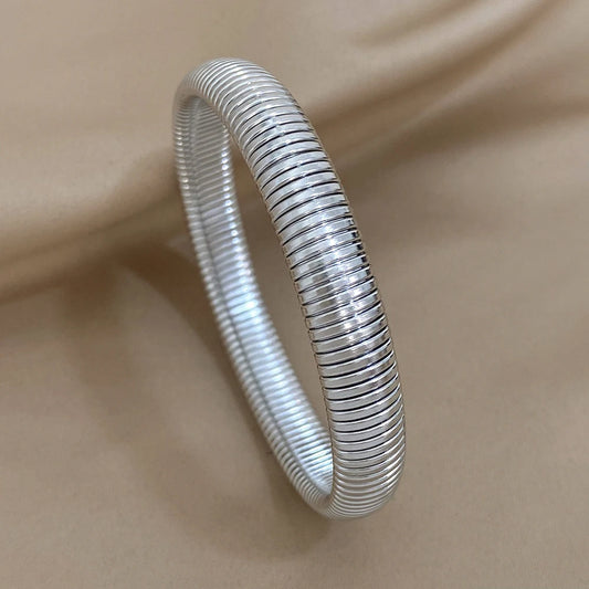 AENSOA Stainless Steel Simple Stretch Elastic Bracelet