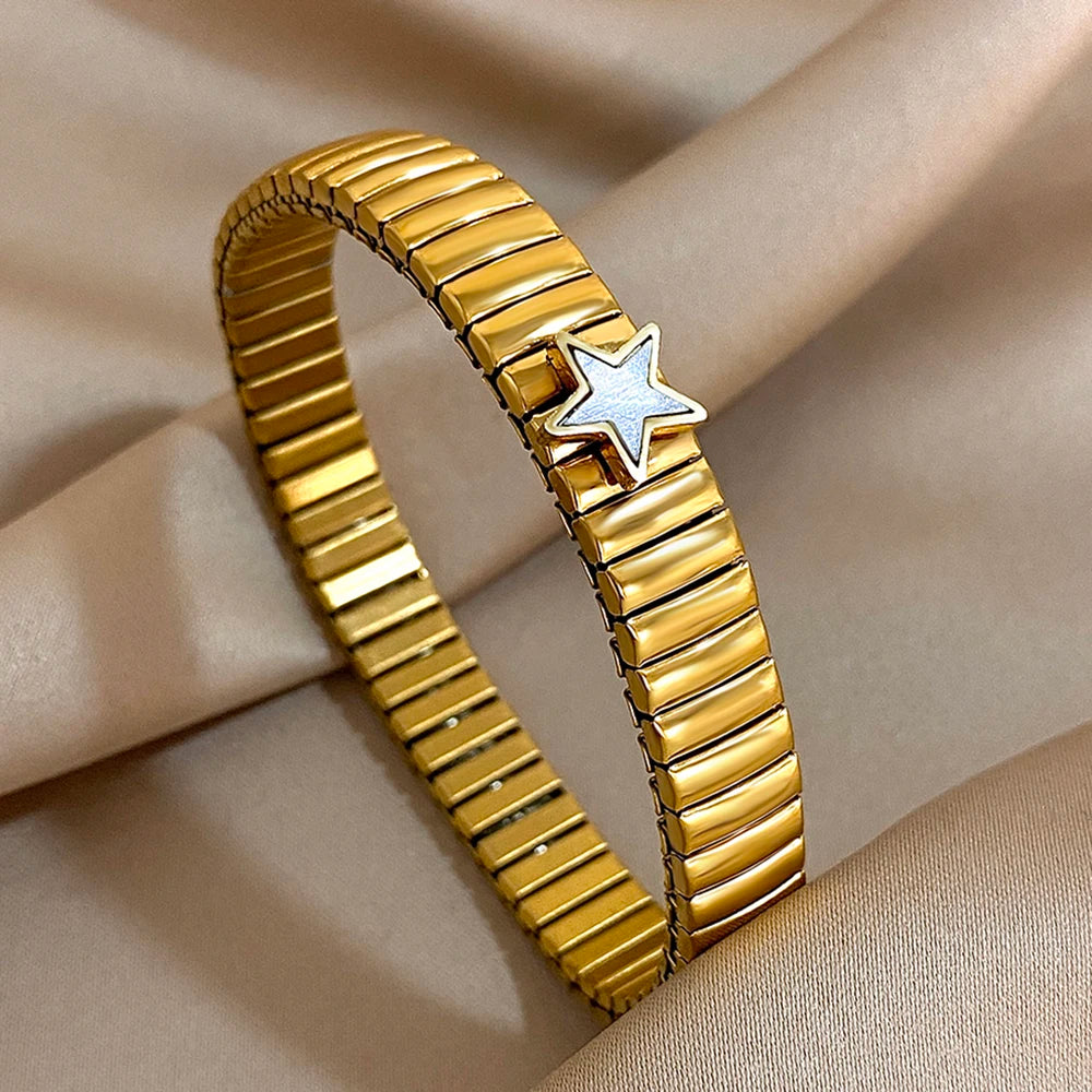 AENSOA Simple Elastic Stainless Steel Bracelet