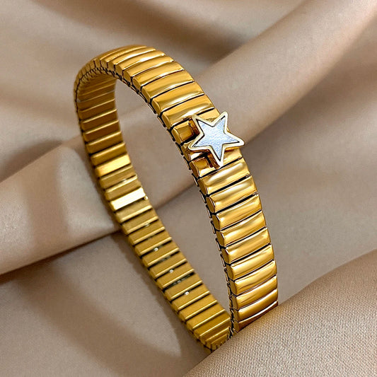 AENSOA Simple Elastic Stainless Steel Bracelet