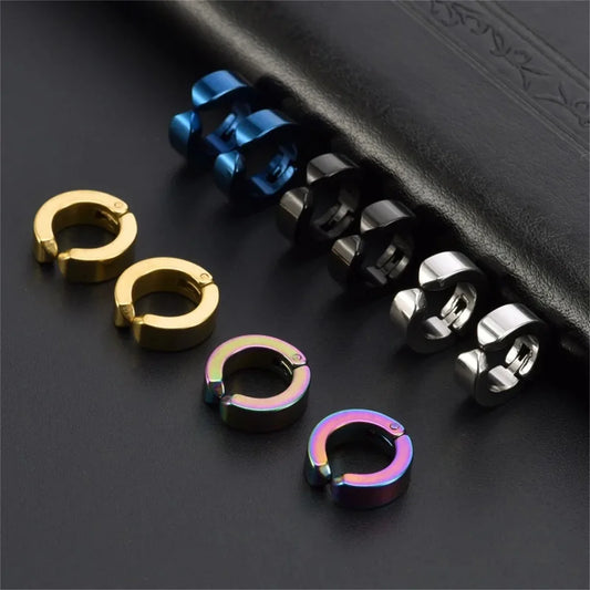2 Pcs UNISEX 316L Fashion Stainless Steel Cuff Earrings