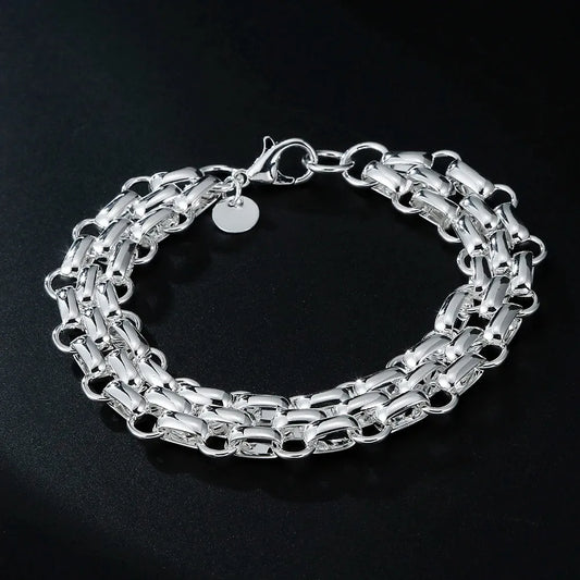 ALIZERO 925 Sterling Silver Noble Nice Chain Solid Bracelet