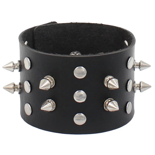 Fashion Spike Punk Faux Leather Bracelet