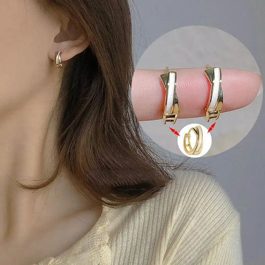 Korean Fashion Round Crystal Earrings