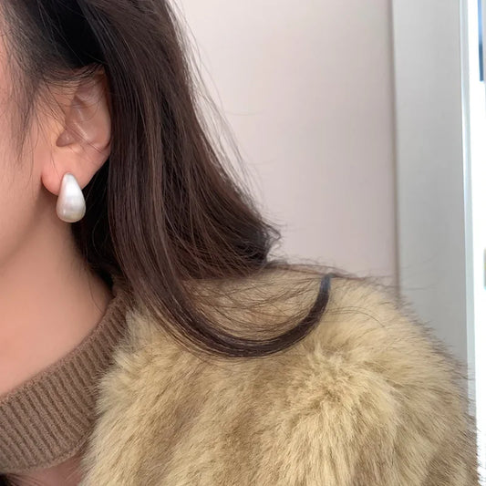 PONYKISS ET4280 925 Silver Needle Minimalist Waterdrop Stud Earrings