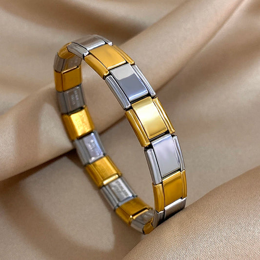 AENSOA Chunky Gold Color Stainless Steel Bracelet