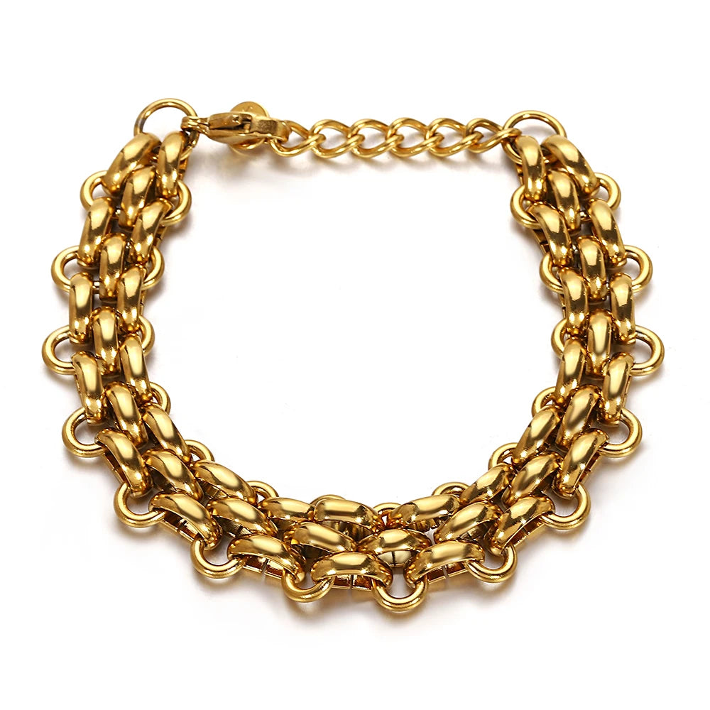 AENSOA Thick Chain Stainless Steel Bracelet
