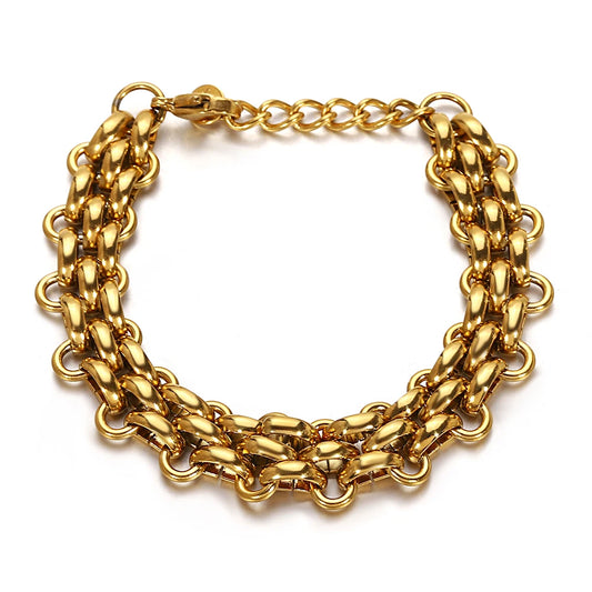 AENSOA Thick Chain Stainless Steel Bracelet