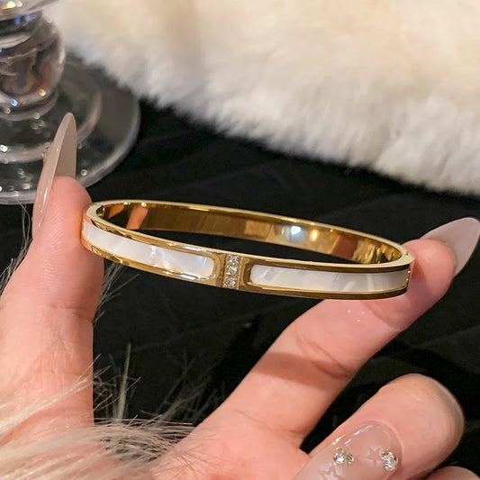 1Pc Titanium Steel Stainless Steel Gold Plated Bracelet for Women
