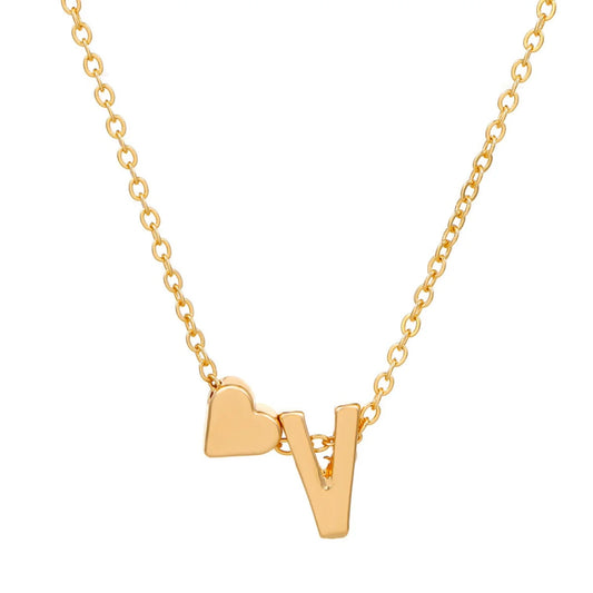 Initial 26 Letters Heart Necklace for Women
