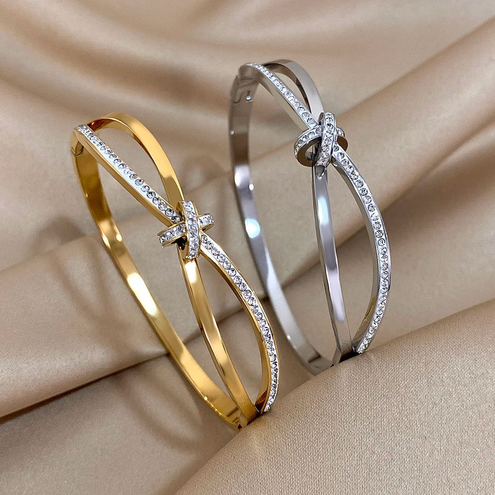 AENSOA Trendy Stainless Steel Knot Bracelet