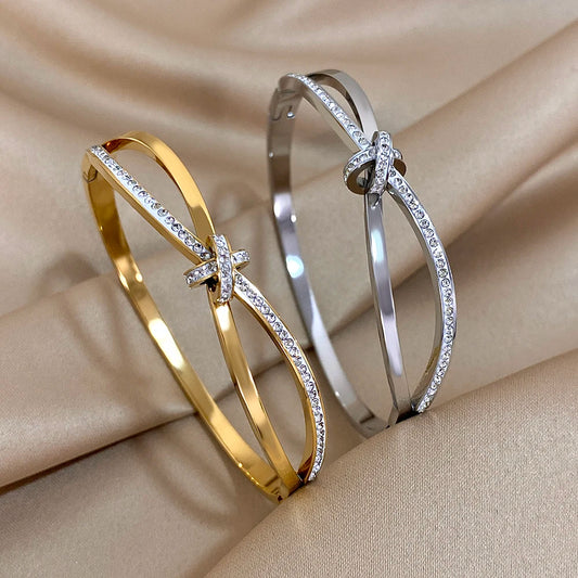 AENSOA Trendy Stainless Steel Knot Bracelet