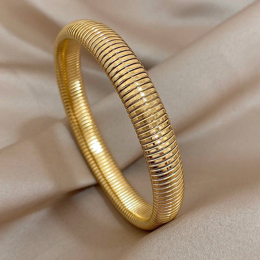 AENSOA Stainless Steel Simple Stretch Elastic Bracelet