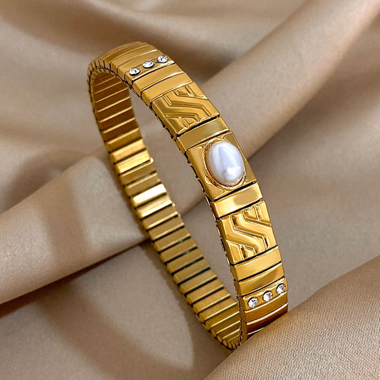 AENSOA Simple Elastic Stainless Steel Bracelet