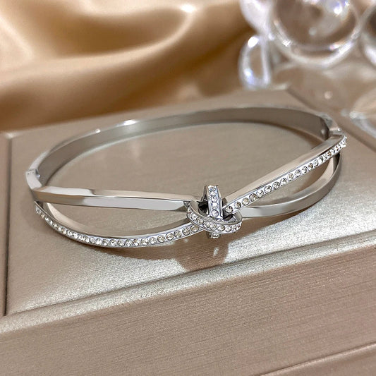 AENSOA Trendy Stainless Steel Knot Bracelet