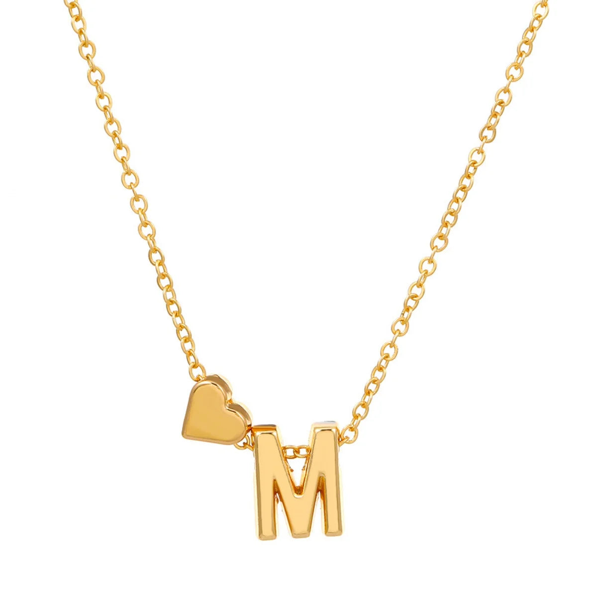 Initial 26 Letters Heart Necklace for Women