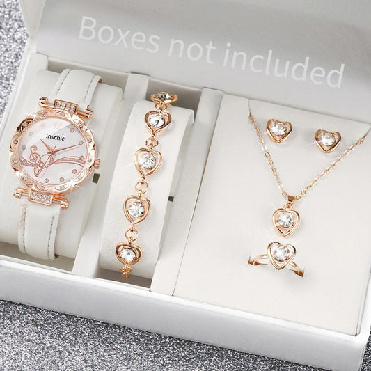 INSCHIC 6Pcs/Set Fashion Rhinestone Watch