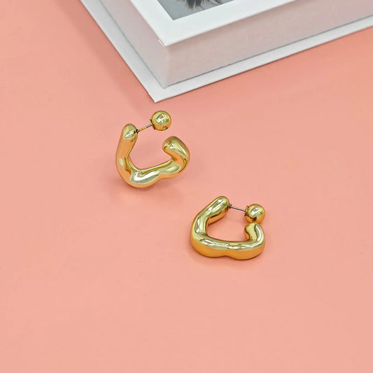 Fashionable C-Shaped Earrings with Unique Design