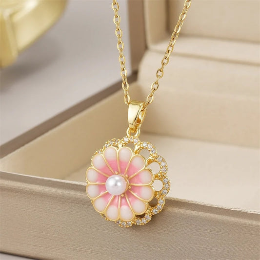 RINHOO FRIENDSHIP Micro Inlaid Zircon Butterfly Tassel Necklace for Women