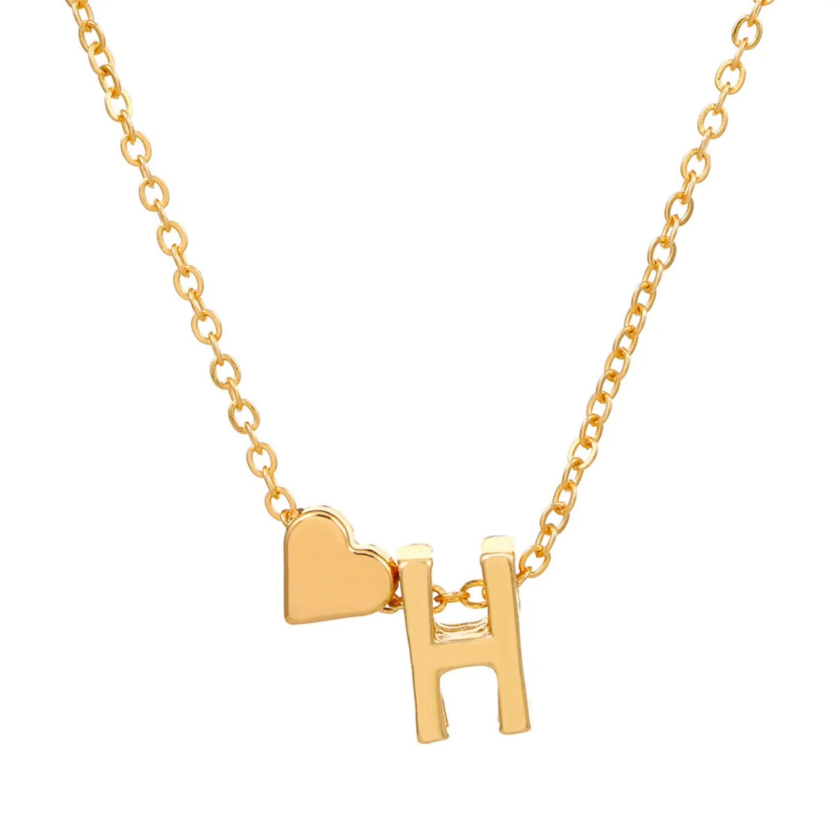 Initial 26 Letters Heart Necklace for Women