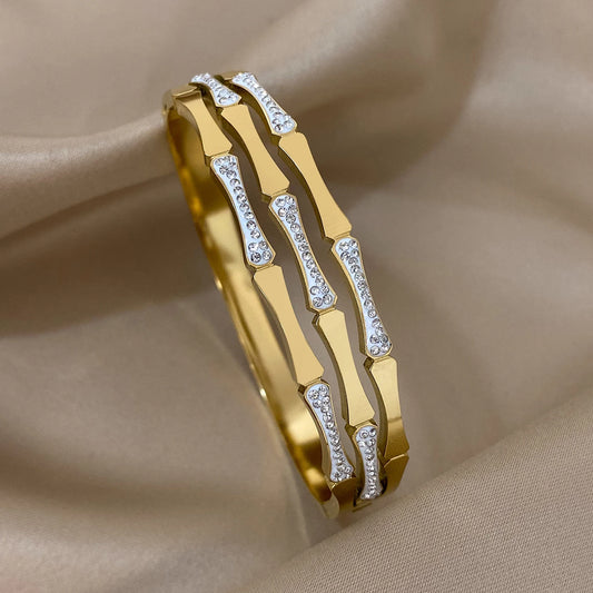 AENSOA Trend Charm 18K Gold Plated Stainless Steel Bracelet